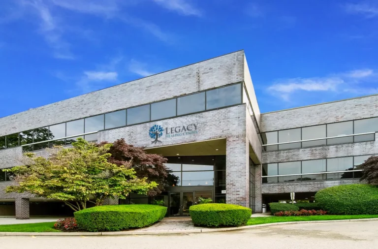 Outside shot of Legacy Healing Center’s Parsippany drug and alcohol rehab, which is a modern brick building